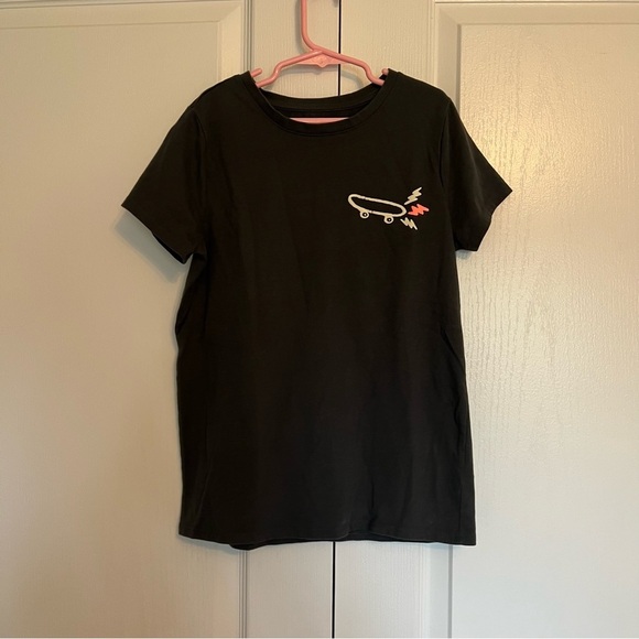 CAT & JACK Lot of Two Girls Grey and Green Graphic T-Shirts Size 10/12 NWOT - Picture 2 of 9